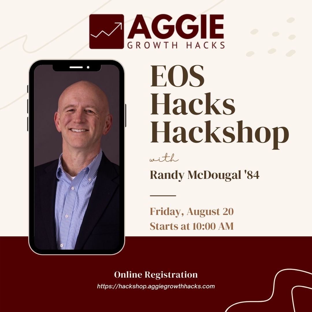 Announcement picture for August EOS Hacks Hackshop with Randy McDougal '84